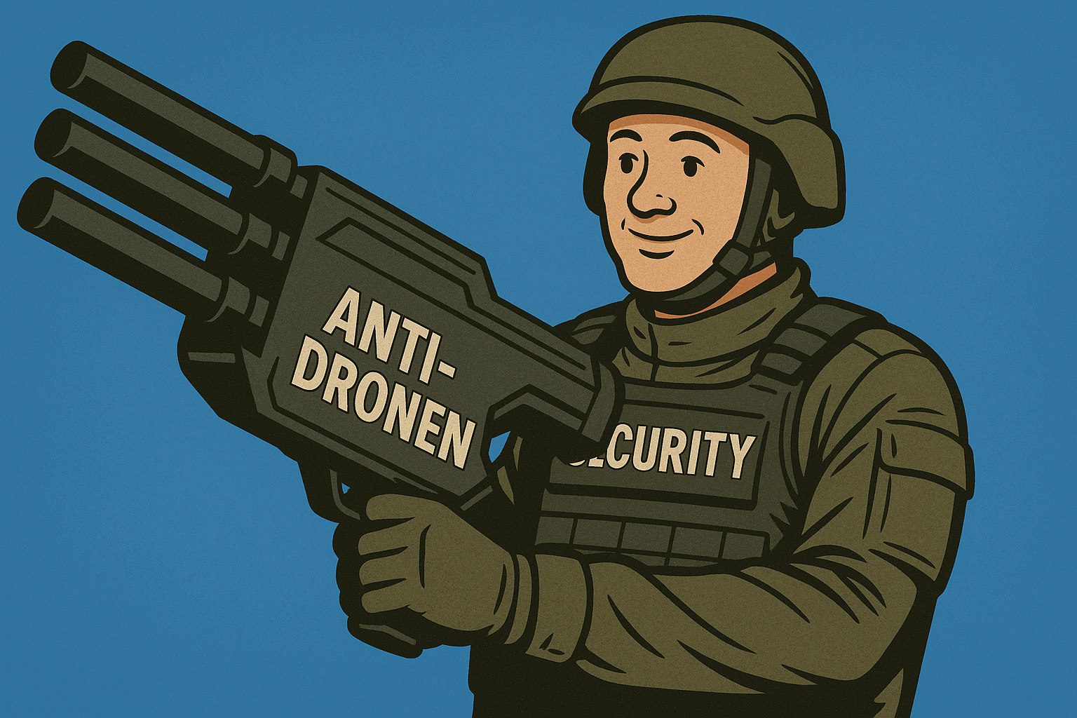 Einsatzkraft ist glücklich mit seiner SpaceGun